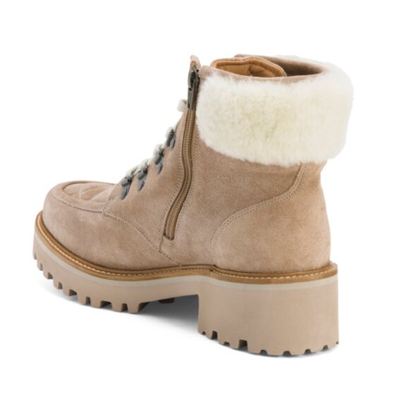 JOHNSTON AND MURPHY Made In Brazil Leather Emmalynn Quilted Hiker Boots - Picture 2 of 3